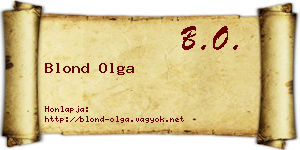 Blond Olga névjegykártya