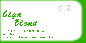 olga blond business card